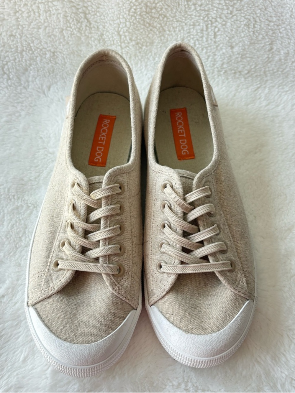 Rocket Dog Neutral Canvas Slip On Sneakers in Beige - Picture 2 of 8